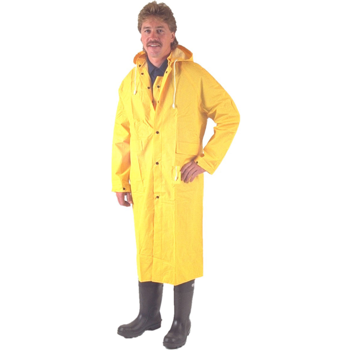 Boss Rainwear Premium Two-Piece 48" Raincoat - 0.35 mm - Yellow - 1/EA - 3PR8000Y