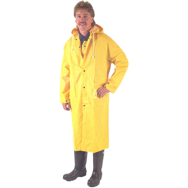 Boss Rainwear Premium Two-Piece 48" Raincoat - 0.35 mm - Yellow - 1/EA - 3PR8000Y