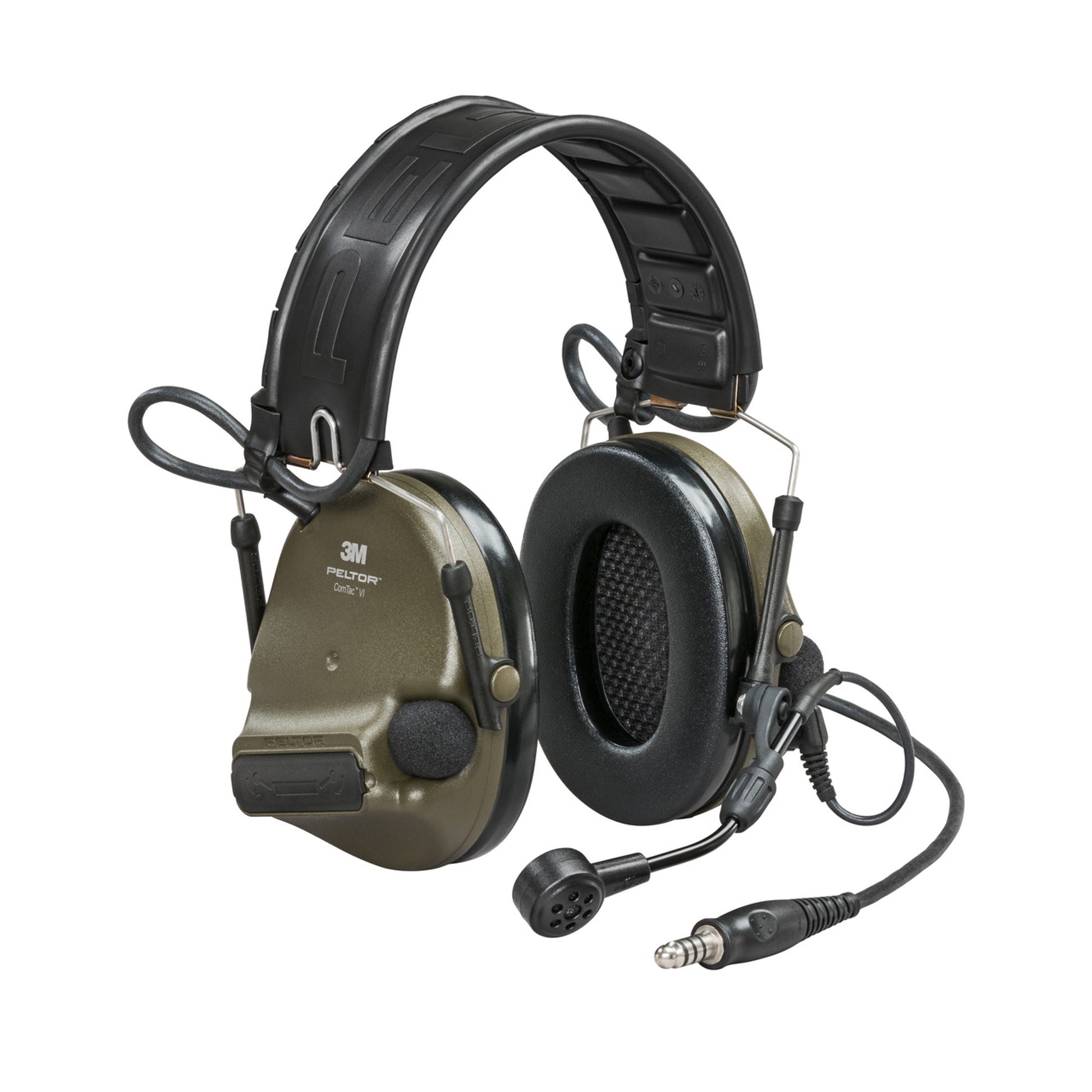 3M PELTOR ComTac VI NIB Headset - Single DL - Green - Headband & ARC - 915 MHz - MT20H682FB-47N GNS
