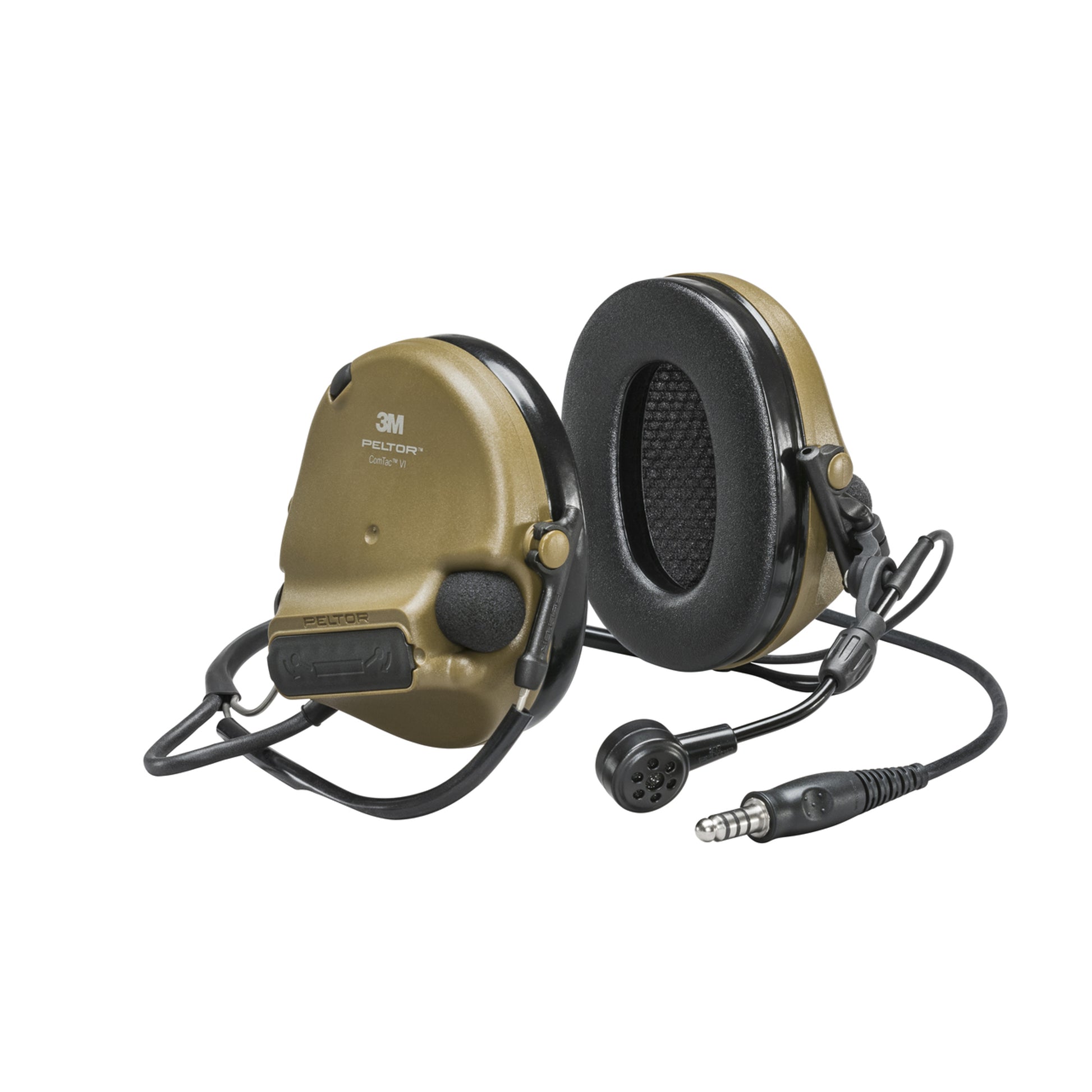 3M PELTOR ComTac VI NIB Headset - Single DL - Coyote Brown - Backband - Restricted - MT20H682BB-47N CY