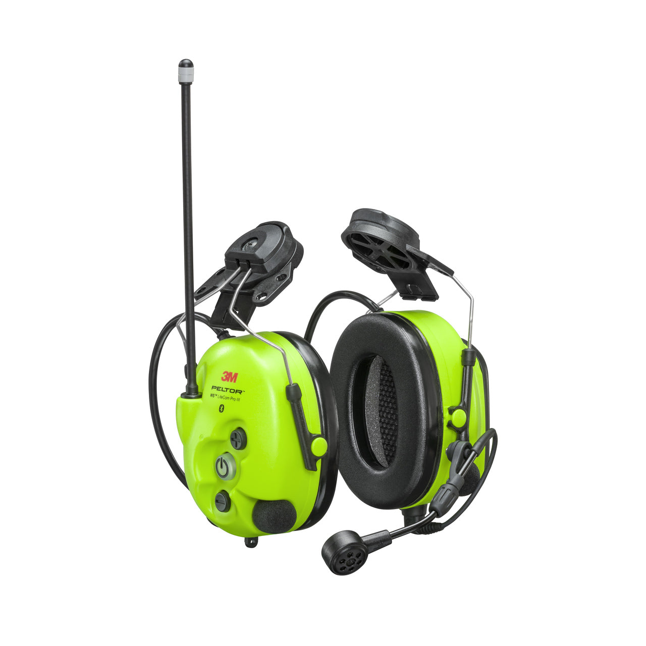 3M PELTOR WS LiteCom Pro III Headset - Bright Yellow - Hard Hat Attached - MT73H7P3E4D10NA GB