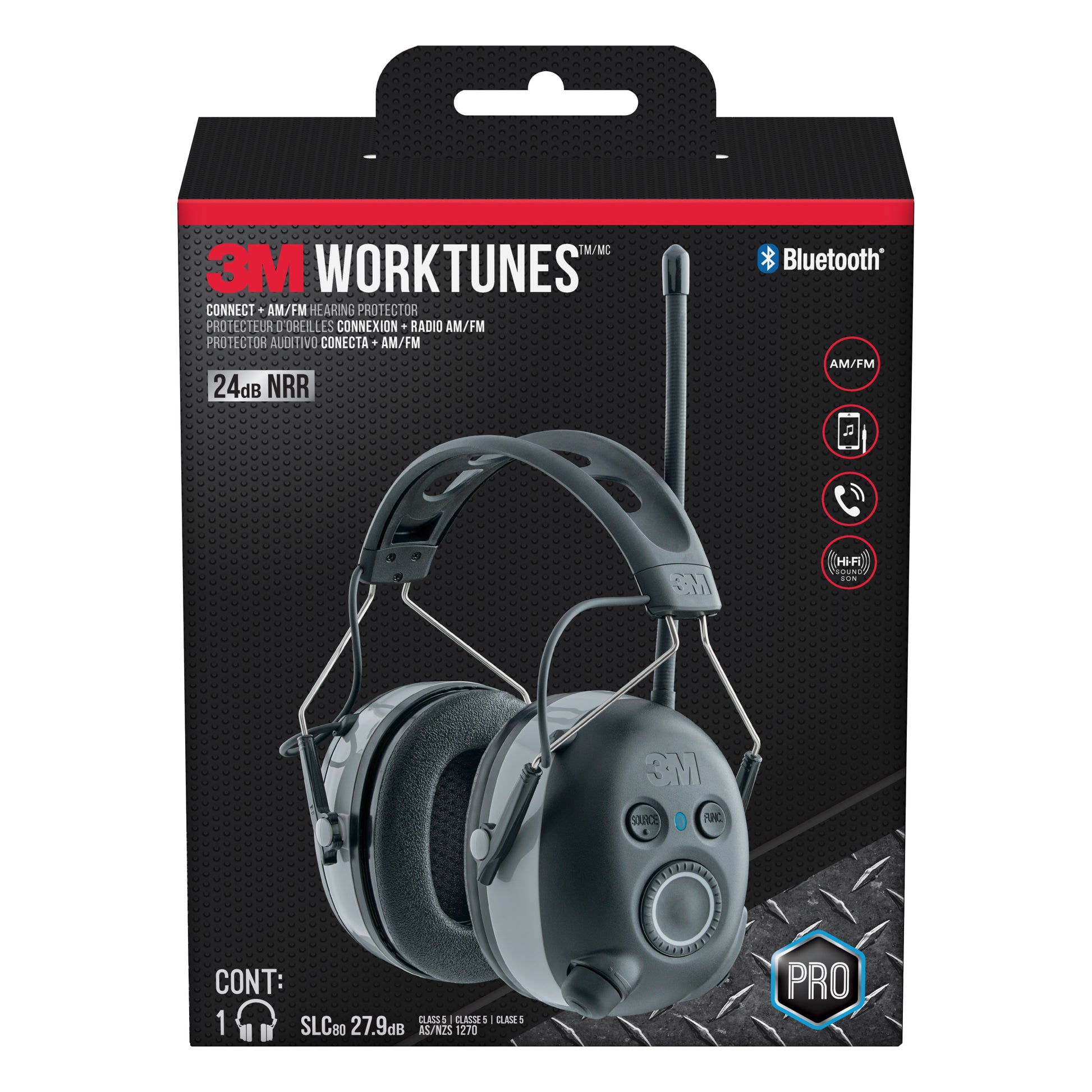 3M WorkTunes Connect + AM/FM Hearing Protector with Bluetooth Technology - 90542H1-DC-PS