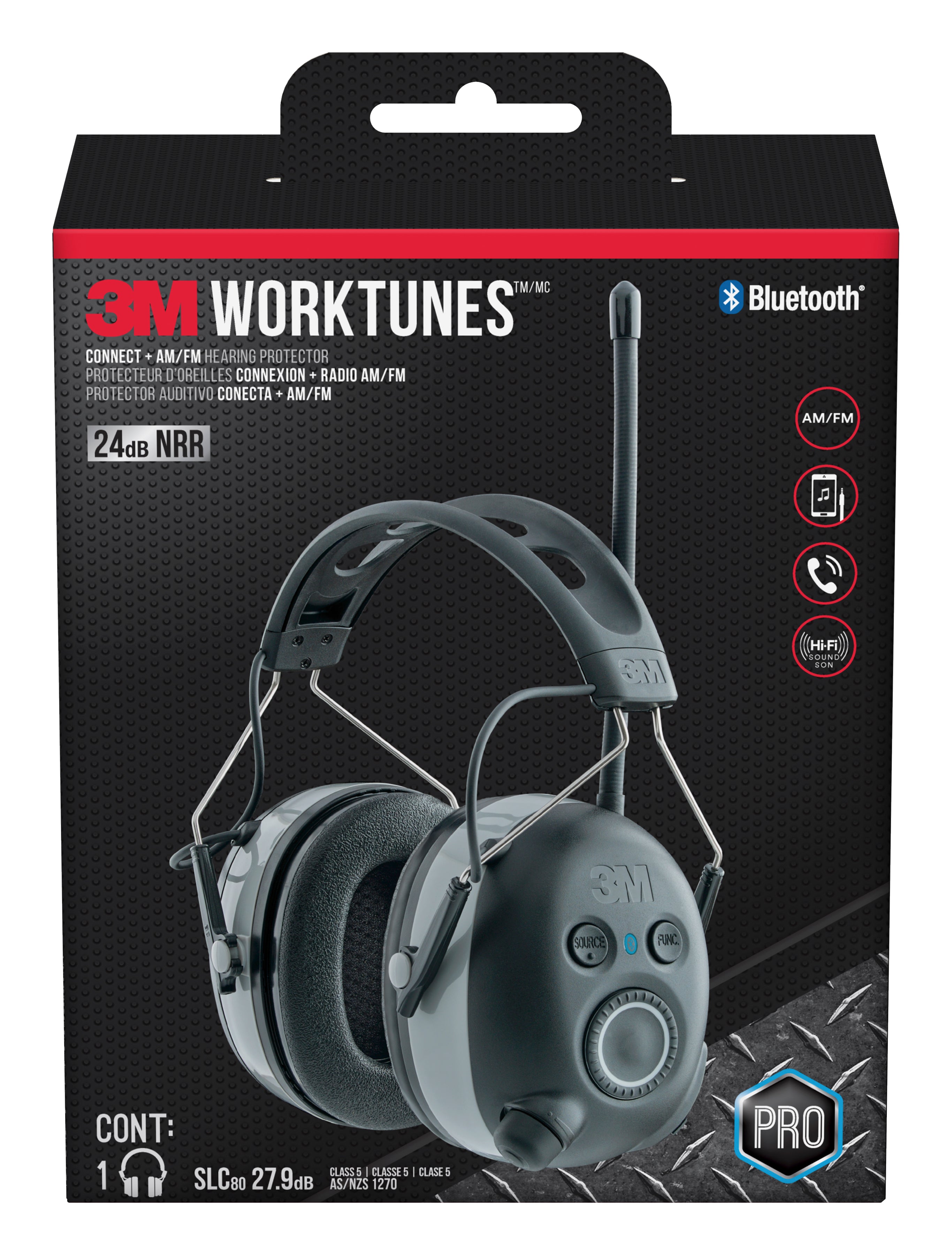 3M WorkTunes Connect + AM/FM Hearing Protector with Bluetooth Technology - 90542H1-DC-PS