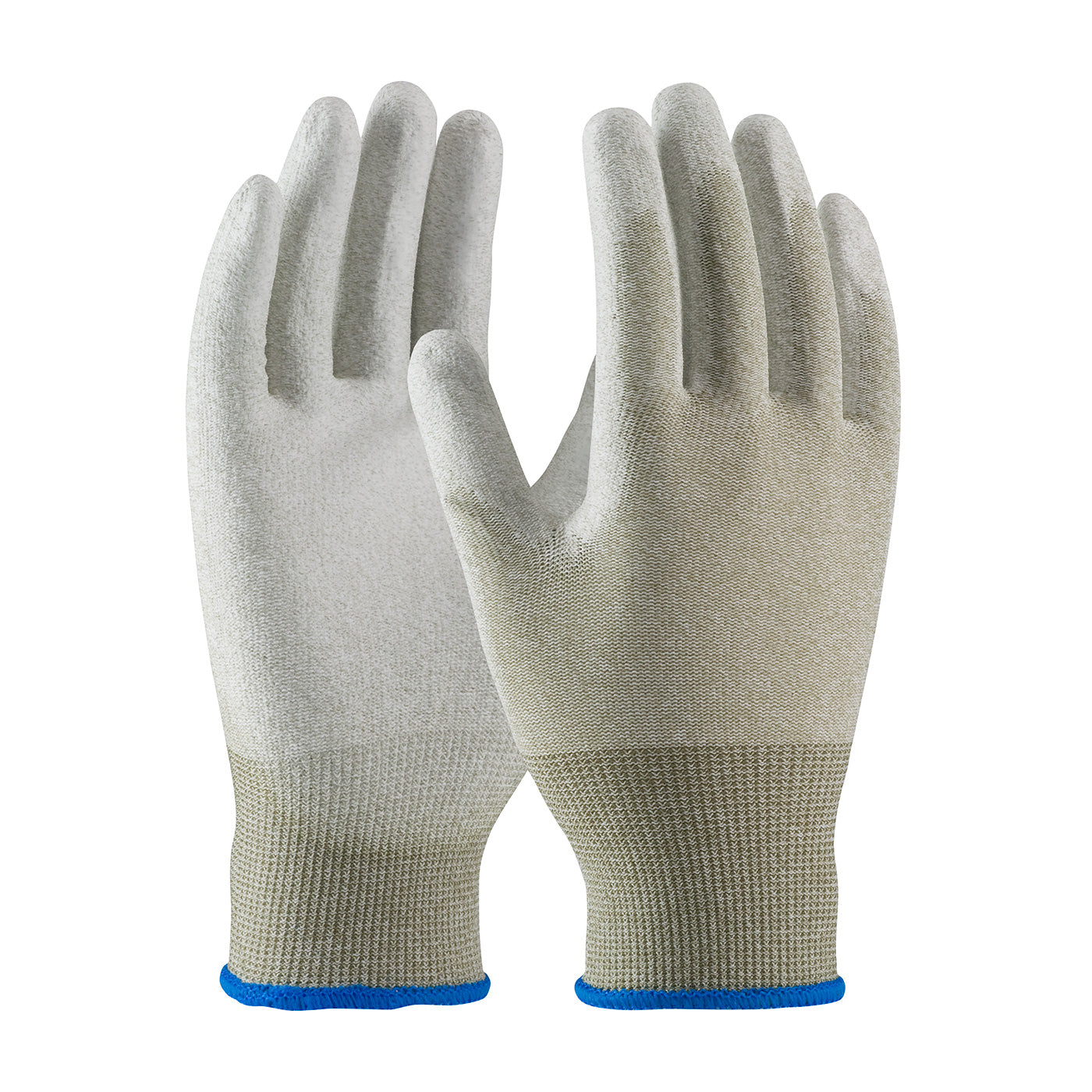 CleanTeam Seamless Knit Nylon / Copper Fiber Electrostatic Dissipative (ESD) Glove w/Polyurethane Coated Smooth Grip on Palm & Fingers - Brown - 1/DZ - 40-6415