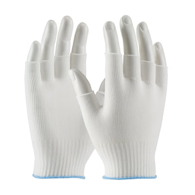 CleanTeam Light Weight Seamless Knit Nylon Clean Environment Glove - Half-Finger - White - 1/DZ - 40-736