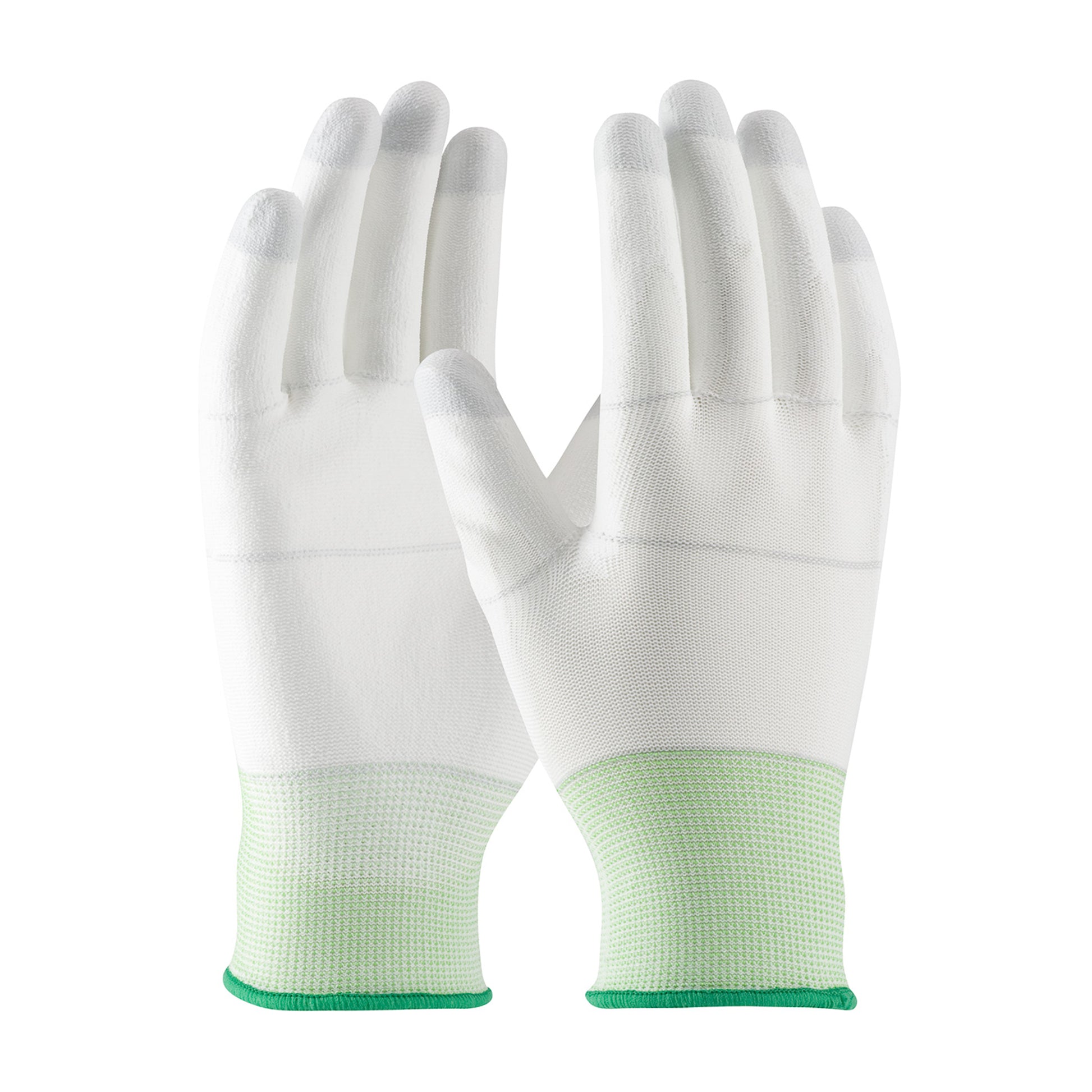 CleanTeam Seamless Knit Nylon Clean Environment Glove w/Polyurethane Coated Smooth Grip on Palm & Fingers - White - 1/DZ - 40-C125