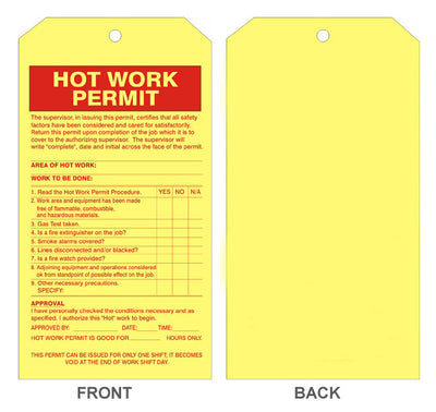HOT WORK PERMIT TAG