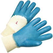 PIP Nitrile Dipped Glove w/Interlock Liner & Smooth Finish on Palm  Fingers Knuckles - Knit Wrist - Natural - 1/DZ - 4060