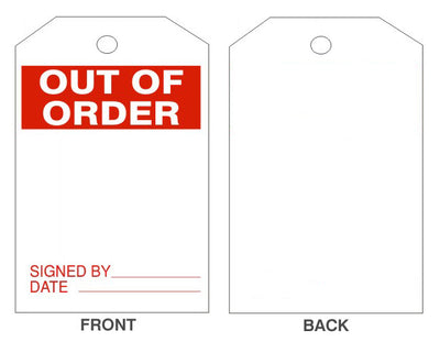 OUT OF ORDER TAGS