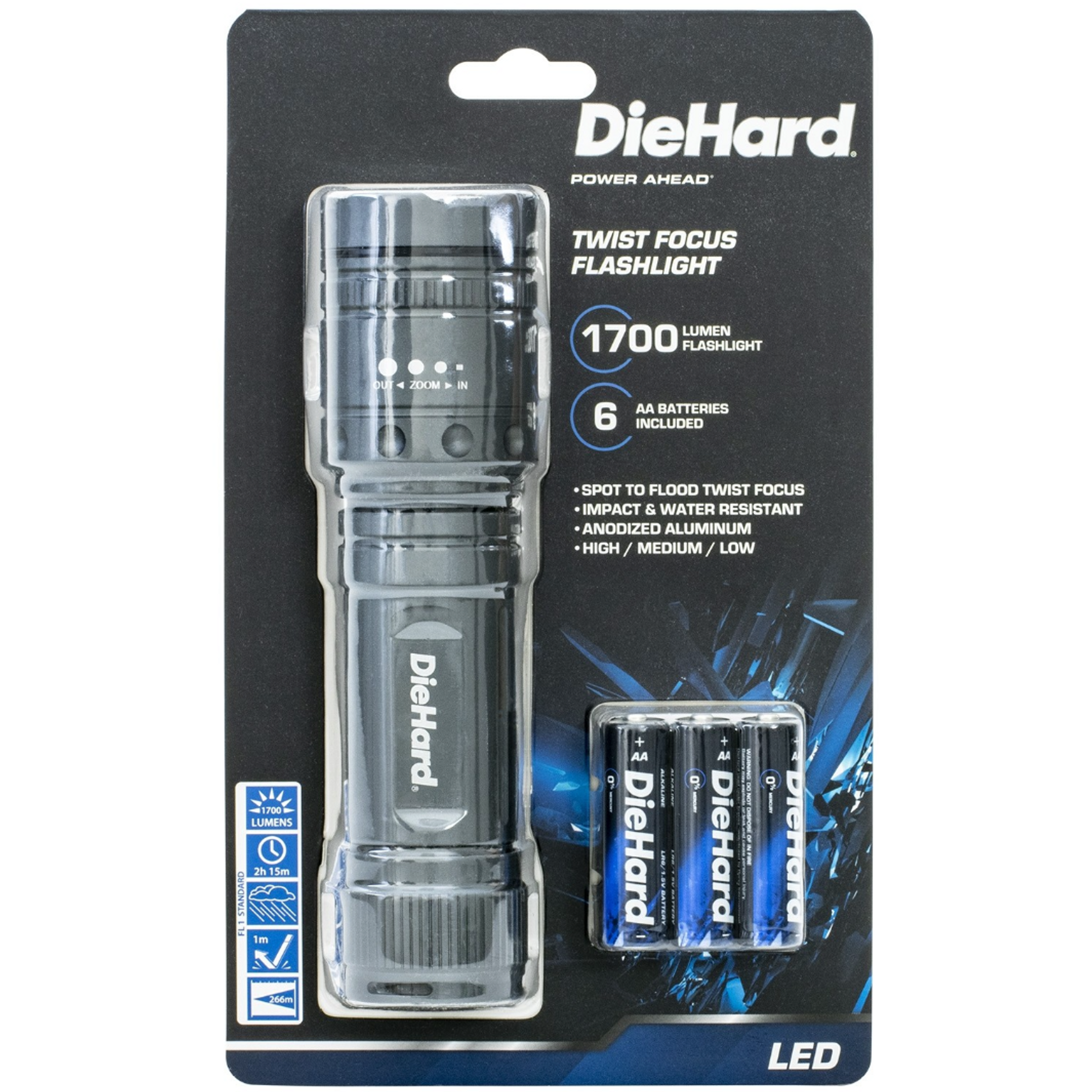 Dorcy DieHard Twist Focus 1,700 Lumen Flashlight - 41-6123