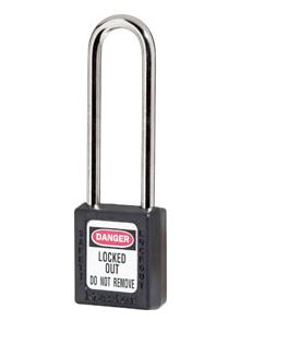MASTER LOCK MODEL NO. 410LT THERMOPLASTIC SAFETY PADLOCK