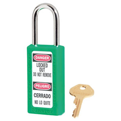 MASTER LOCK MODEL NO. 411 THERMOPLASTIC SAFETY PADLOCK - MASTER LOCK MODEL NO. 411 THERMOPLASTIC SAFETY PADLOCK, 1.5”, Thermoplastic