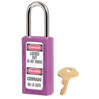 MASTER LOCK MODEL NO. 411 THERMOPLASTIC SAFETY PADLOCK - MASTER LOCK MODEL NO. 411 THERMOPLASTIC SAFETY PADLOCK, 1.5”, Thermoplastic