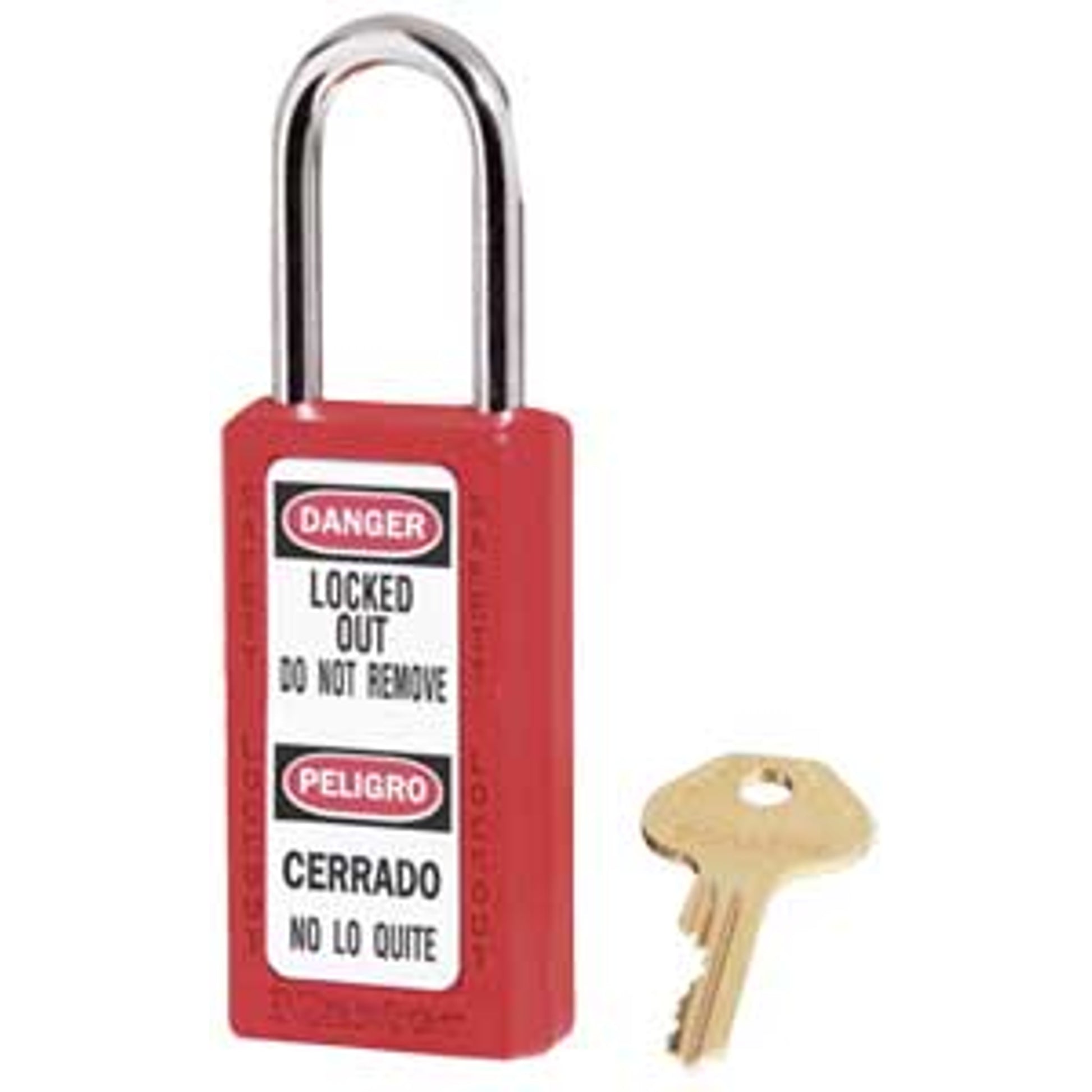 MASTER LOCK MODEL NO. 411 THERMOPLASTIC SAFETY PADLOCK - MASTER LOCK MODEL NO. 411 THERMOPLASTIC SAFETY PADLOCK, 1.5”, Thermoplastic