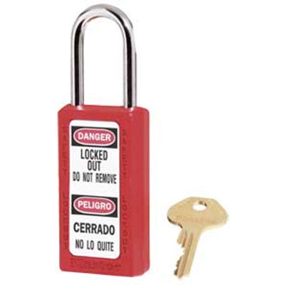MASTER LOCK MODEL NO. 411 THERMOPLASTIC SAFETY PADLOCK - MASTER LOCK MODEL NO. 411 THERMOPLASTIC SAFETY PADLOCK, 1.5”, Thermoplastic