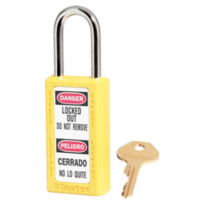 MASTER LOCK MODEL NO. 411 THERMOPLASTIC SAFETY PADLOCK - MASTER LOCK MODEL NO. 411 THERMOPLASTIC SAFETY PADLOCK, 1.5”, Thermoplastic