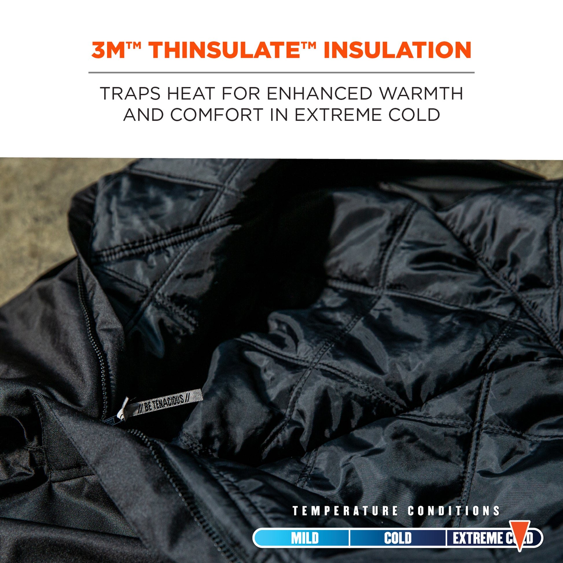 Ergodyne N-Ferno 6471 Insulated Bib Overalls - Heavy-Duty 500D Nylon Shell