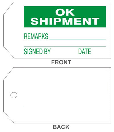 OK SHIPMENT TAGS