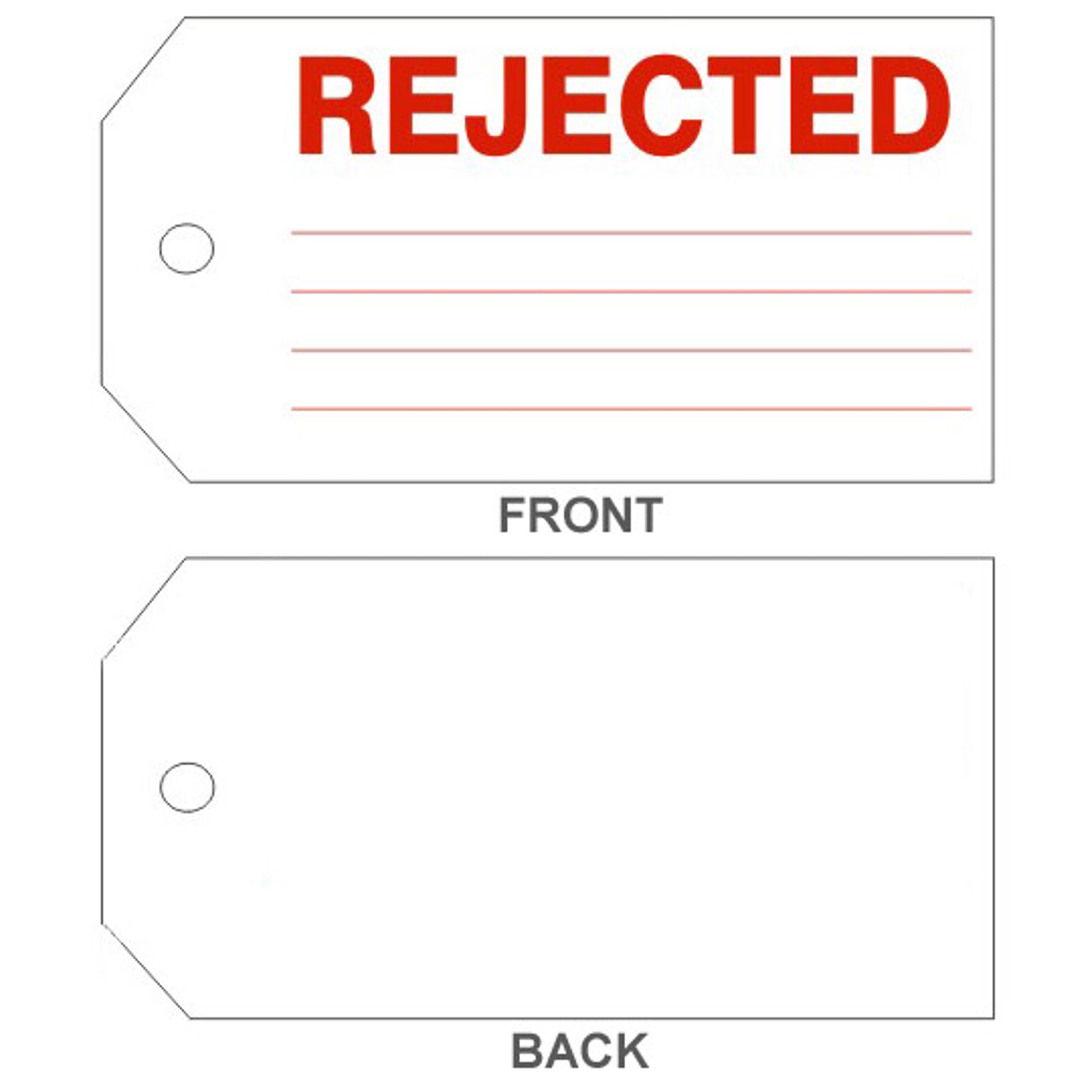 REJECTED TAGS - REJECTED TAGS, 6.125X3, Rigid Vinyl