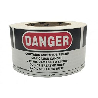 3x5 Asbestos Generator Labels/500