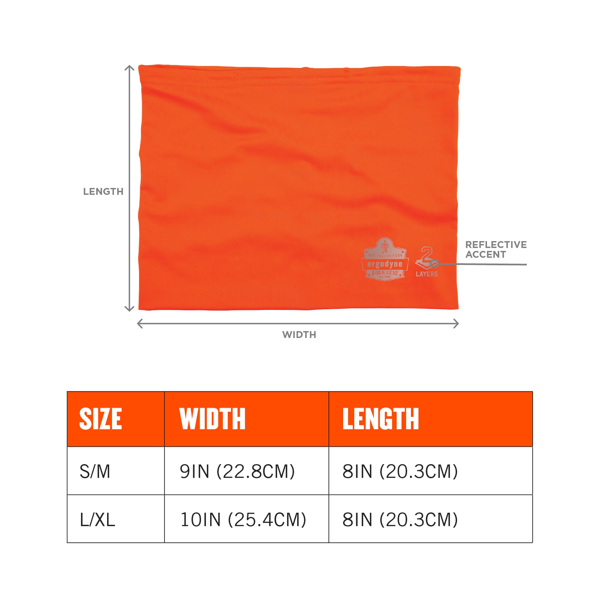 Ergodyne Chill-Its 6489 2-Layer Cooling Multi-Band - Performance Knit - Hi-Vis Orange