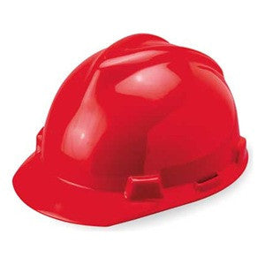 MSA V-Gard Red Ratchet Hard Hat - 475363