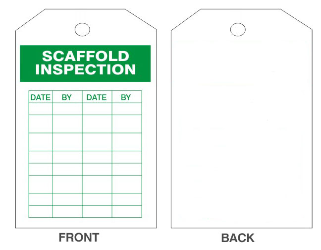 SCAFFOLD INSPECTION TAG - SCAFFOLD INSPECTION TAG, 6.125X3, Tagboard