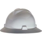 MSA V-Hat Full Brim White Ratchet Hard Hat - 475369