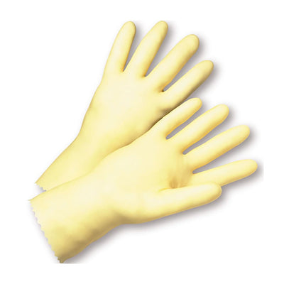 PIP Chemical Resistant Unsupported Latex Unlined w/Raised Diamond Grip - 16 Mil - Yellow - 1/DZ - 4343
