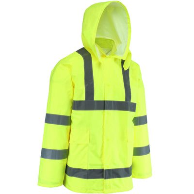 West Chester Rainwear ANSI Type R Class 3 Waterproof Jacket - Hi-Vis Yellow - 1/EA - WW4033J