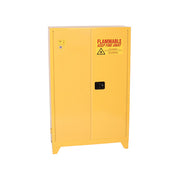 Eagle Tower Safety Cabinet - 45 Gallon - 2 Shelves - 2 Door - Self Close - Yellow - 4510XLEGS