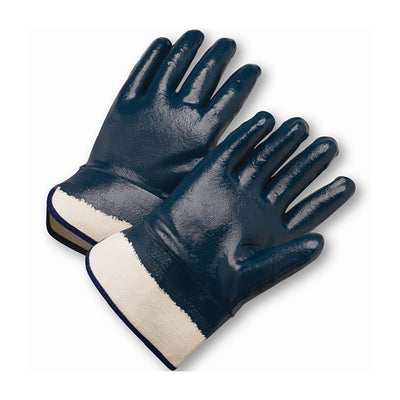 PIP Nitrile Dipped Glove w/Jersey Liner & Heavyweight Smooth Grip on Full H& - Safety Cuff - Natural - 1/DZ - 330-WC4550FC