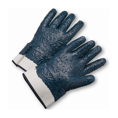 PIP Nitrile Dipped Glove w/Jersey Liner & Rough Grip on Full H& - Safety Cuff - Natural - 1/DZ - 330-WC4550RFFC