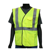 Viz-Up Hi-Vis Apparel ANSI Type R Class 2 Value Four Pocket Solid Vest - Yellow - 1/EA - 47203