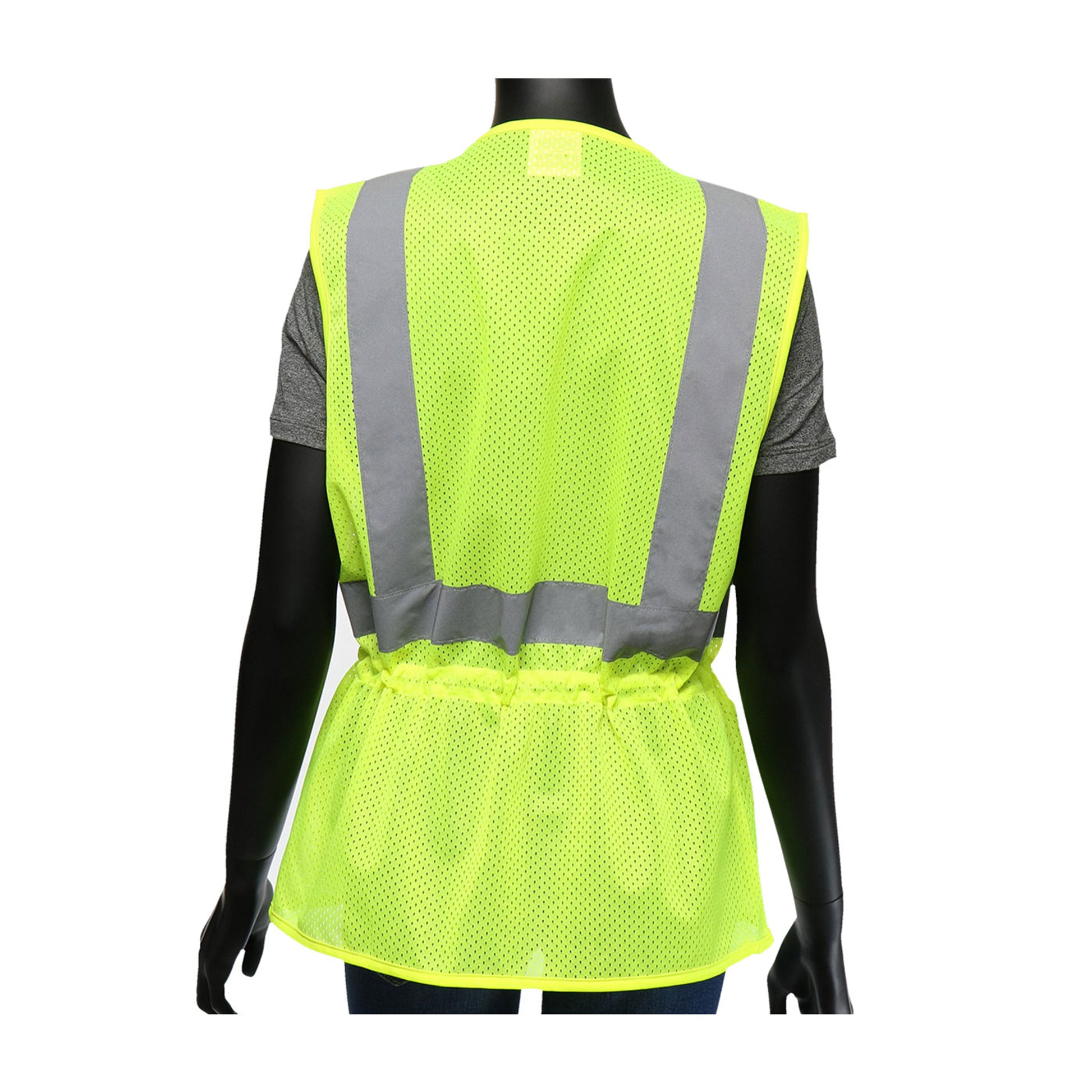 Viz-Up ANSI Type R Class 2 Women's Contoured Mesh Vest w/Adjustable Waist - Hi-Vis Yellow - 1/EA - 47207