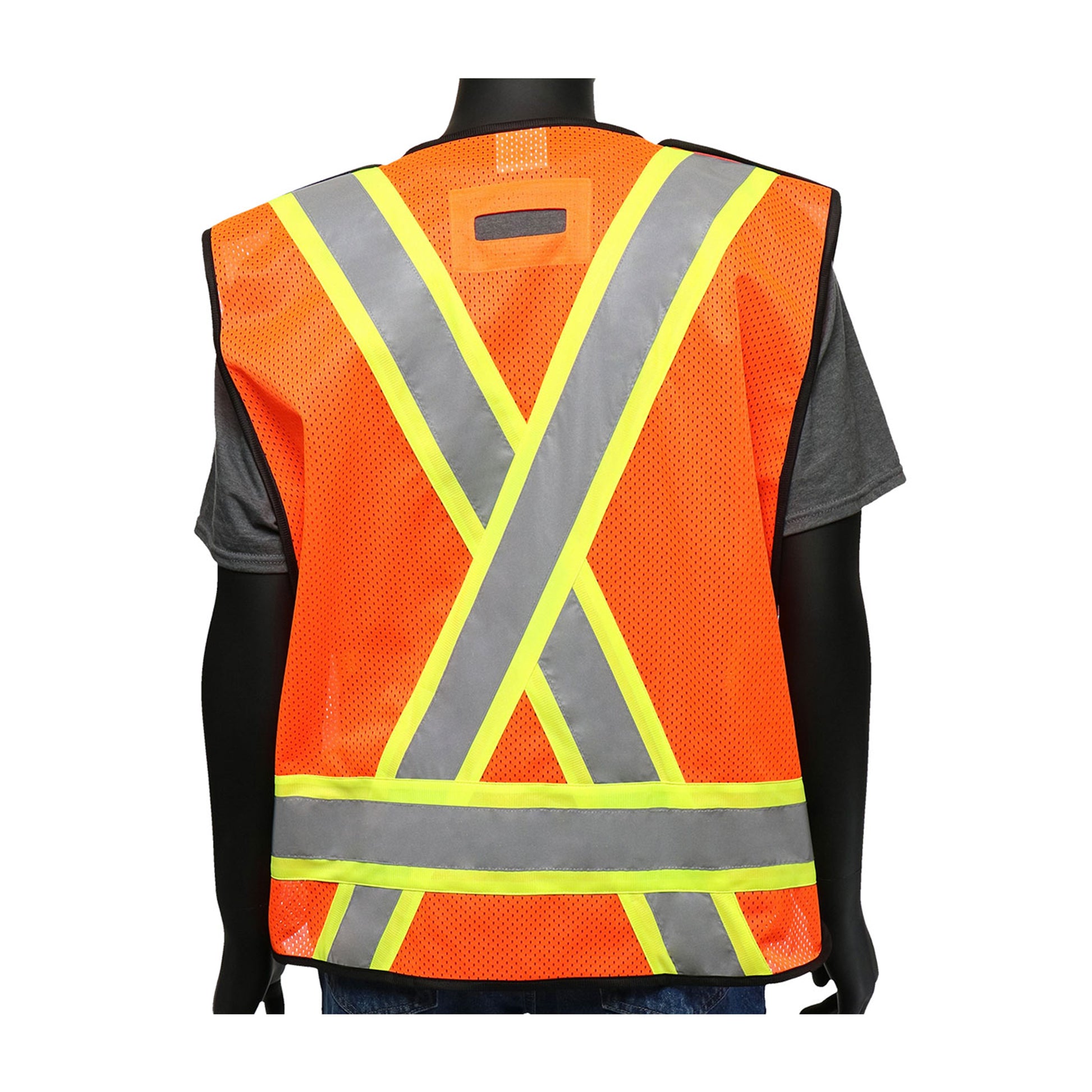 Viz-Up ANSI Type R Class 2 Two-Tone X-Back Breakaway Mesh Vest - Hi-Vis Orange - 1/EA - 47214