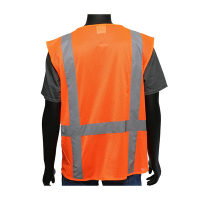 Viz-Up ANSI Type R Class 2 FR Treated Three Pocket Mesh Vest - Hi-Vis Orange - 1/EA - 47218