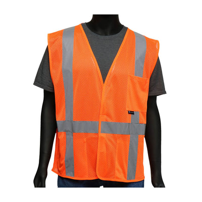 Viz-Up ANSI Type R Class 2 FR Treated Three Pocket Mesh Vest - Hi-Vis Orange - 1/EA - 47218