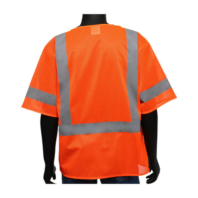 Viz-Up Hi-Vis Apparel ANSI Type R Class 3 Value Three Pocket Mesh Vest - Orange - 1/EA - 47301