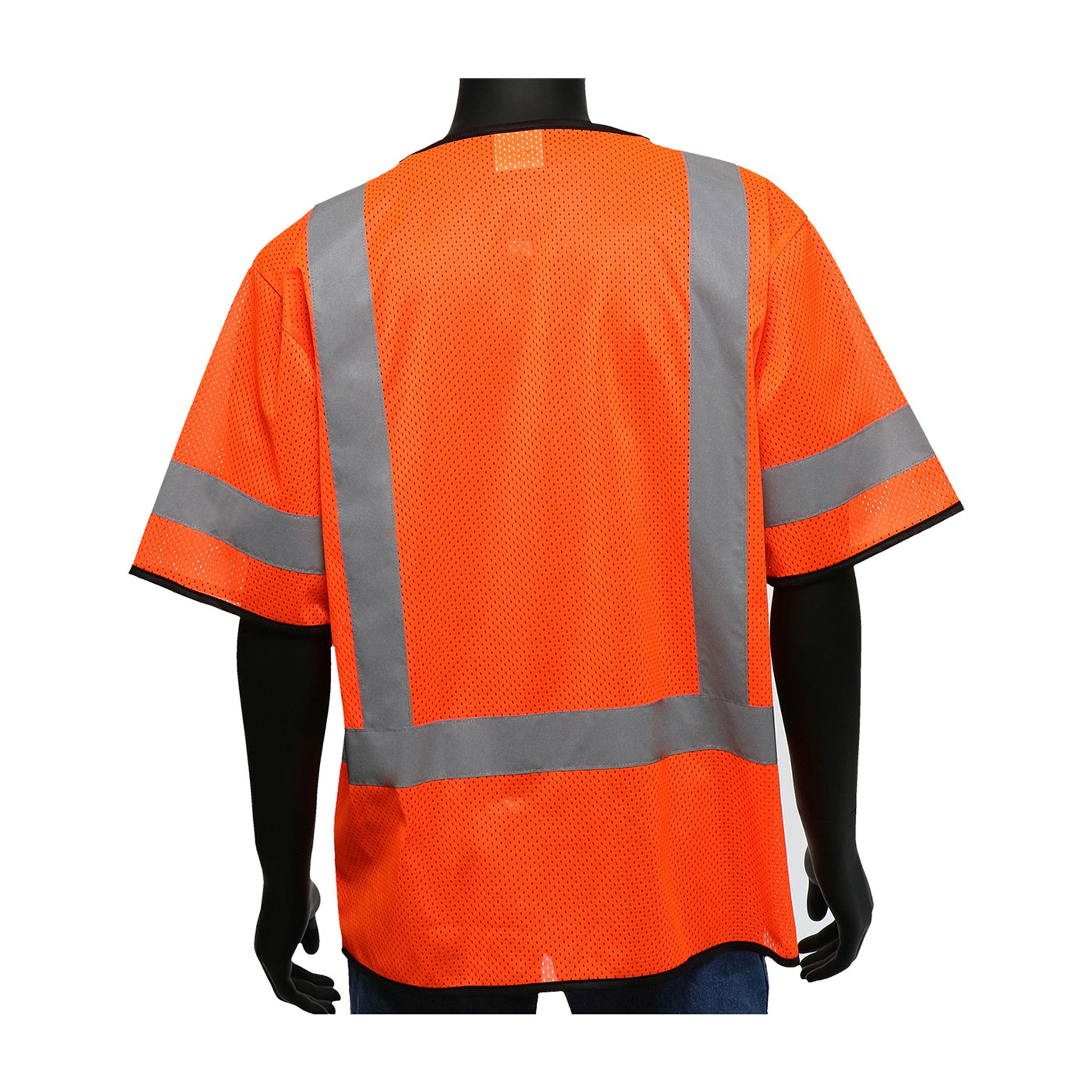 Viz-Up Hi-Vis Apparel ANSI Type R Class 3 Three Pocket Zipper Mesh Vest - Orange - 1/EA - 47303