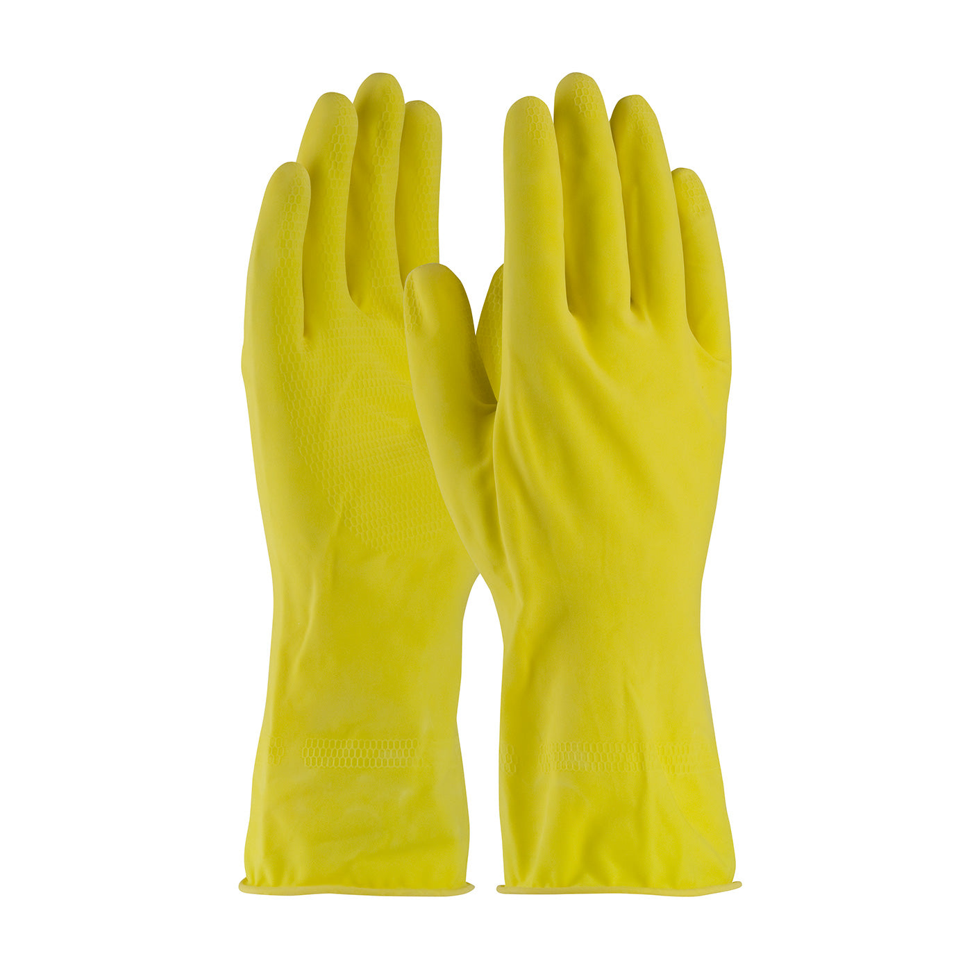 Assurance Unsupported Latex  Flock Lined w/Raised Diamond Grip - 16 Mil - Yellow - 1/DZ - 48-L160Y