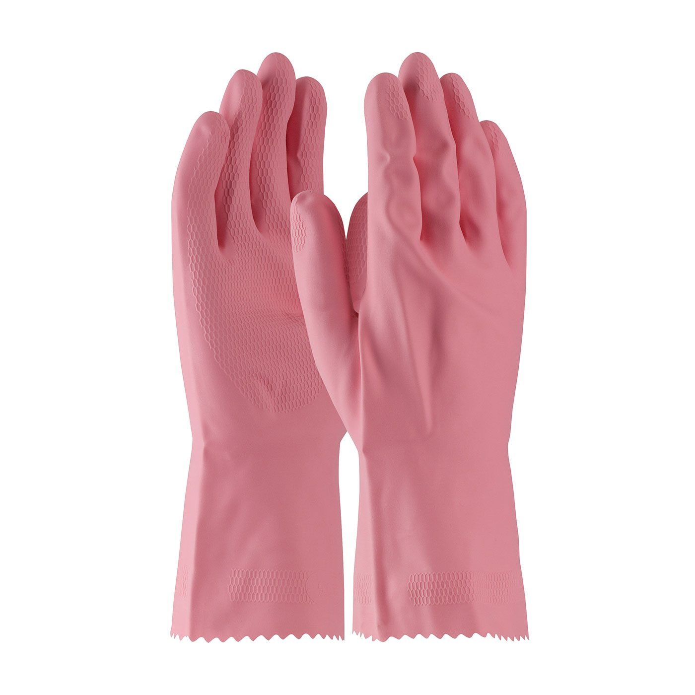 Assurance Unsupported Latex  Flock Lined w/Honeycomb Grip - 18 Mil - Pink - 1/DZ - 48-L185P