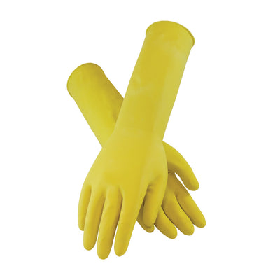 Assurance Unsupported Latex Industrial Flock Lined w/Super Diamond Grip - 18 Mil - Yellow - 1/DZ - 48-L2125Y