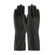 Assurance Unsupported Latex  Industrial Flock Lined w/Raised Diamond Grip - 28 Mil - Black - 1/DZ - 48-L300K