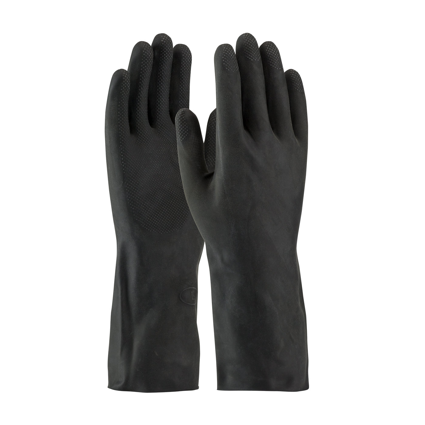 Assurance Unsupported Latex  Industrial Flock Lined w/Raised Diamond Grip - 28 Mil - Black - 1/DZ - 48-L300K