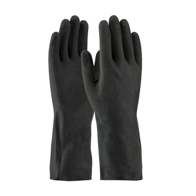 Assurance Unsupported Latex Industrial Flock Lined w/Raised Diamond Grip - 28 Mil - Black - 1/DZ - 48-L300K