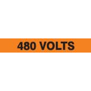 480 VOLTS PERFORATED ROLL PIPE MARKER - 480 VOLTS PERFORATED ROLL PIPE MARKER, 2”X18Y, Adhesive Vinyl