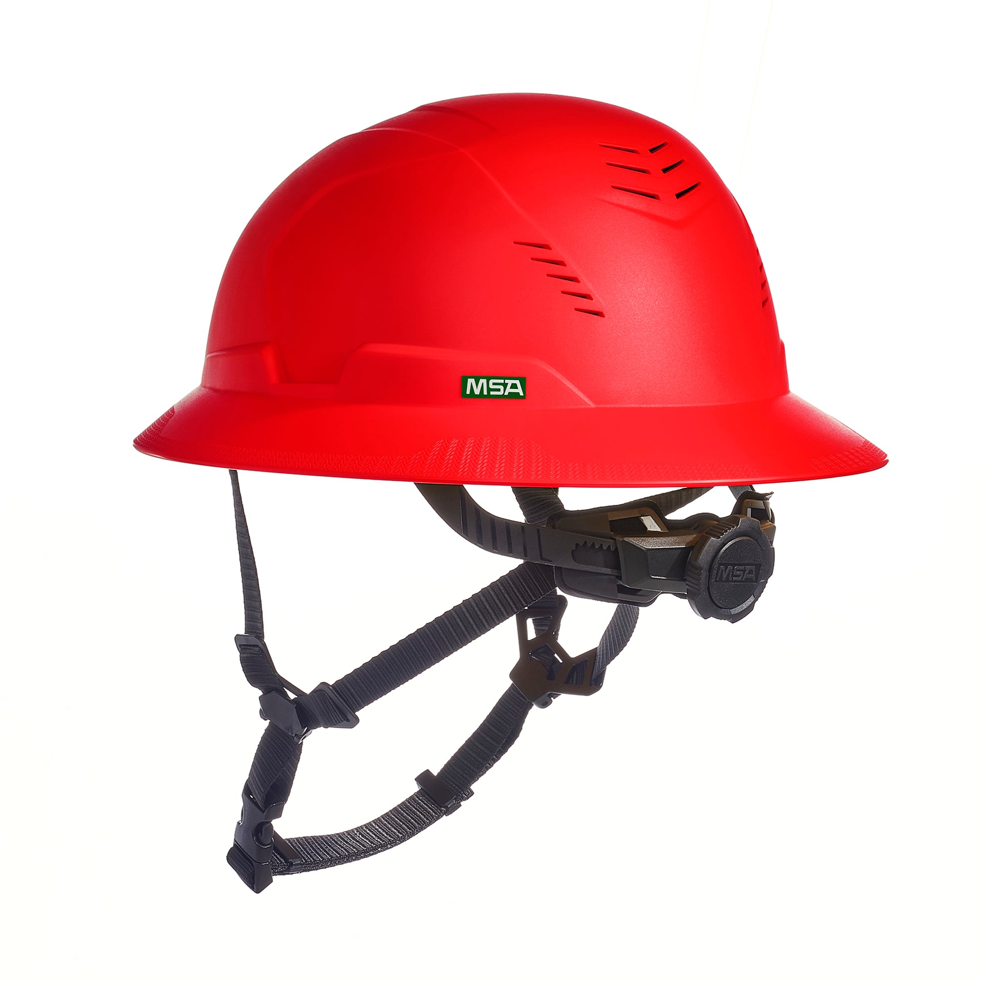 MSA V-Gard H2 Full Brim - Type II Class C Safety Helmet - Vented - Red - 10250587