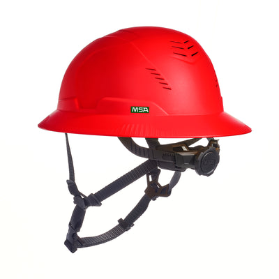 MSA V-Gard H2 Full Brim - Type II Class C Safety Helmet - Vented - Red - 10250587