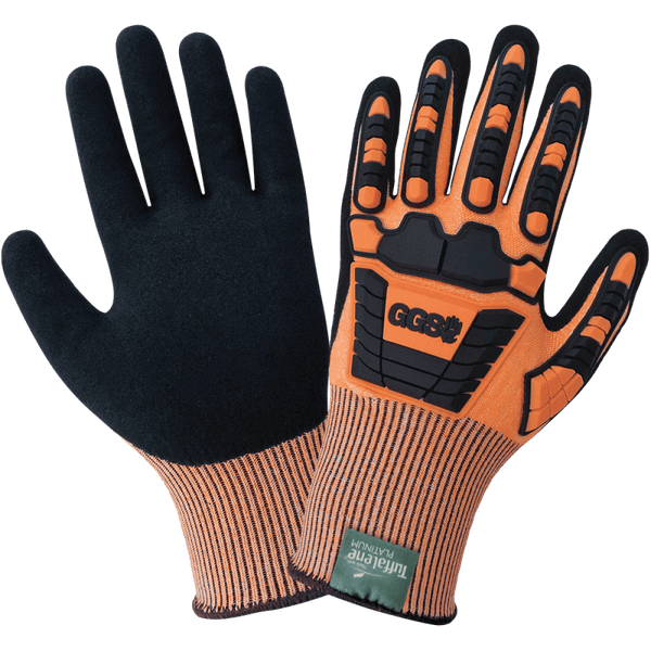 Global Glove Vise Gripster C.I.A. Cut A4 Impact Hi-Vis Nitrile Palm Gloves - CIA388XFT - 12 Pairs